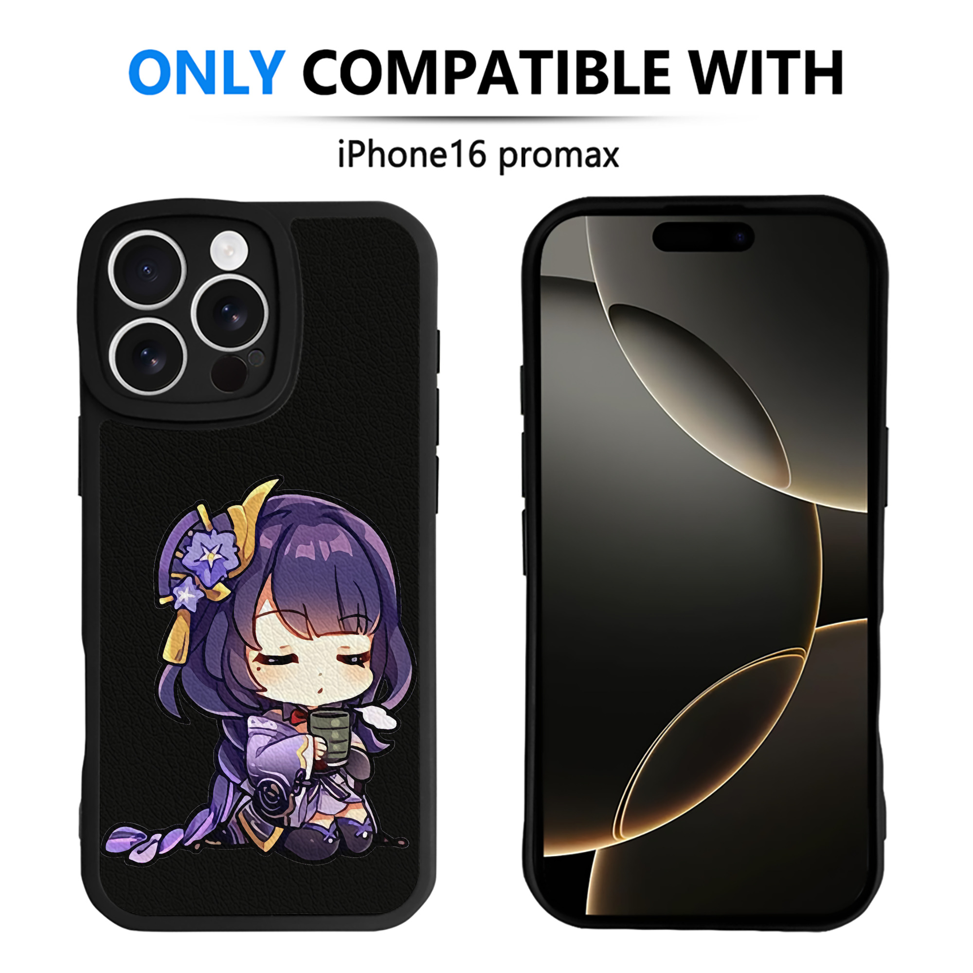 げんし神 雷電将軍 らいでんしょうぐん genshin Raiden Shogun 【iPhone 16シリーズ対応】シリコンスマホケース（レザー調） 材質：シリコン